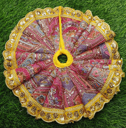 Ghagra style heavy Embroidery sequence work ladoo gopalji poshak 6 inch