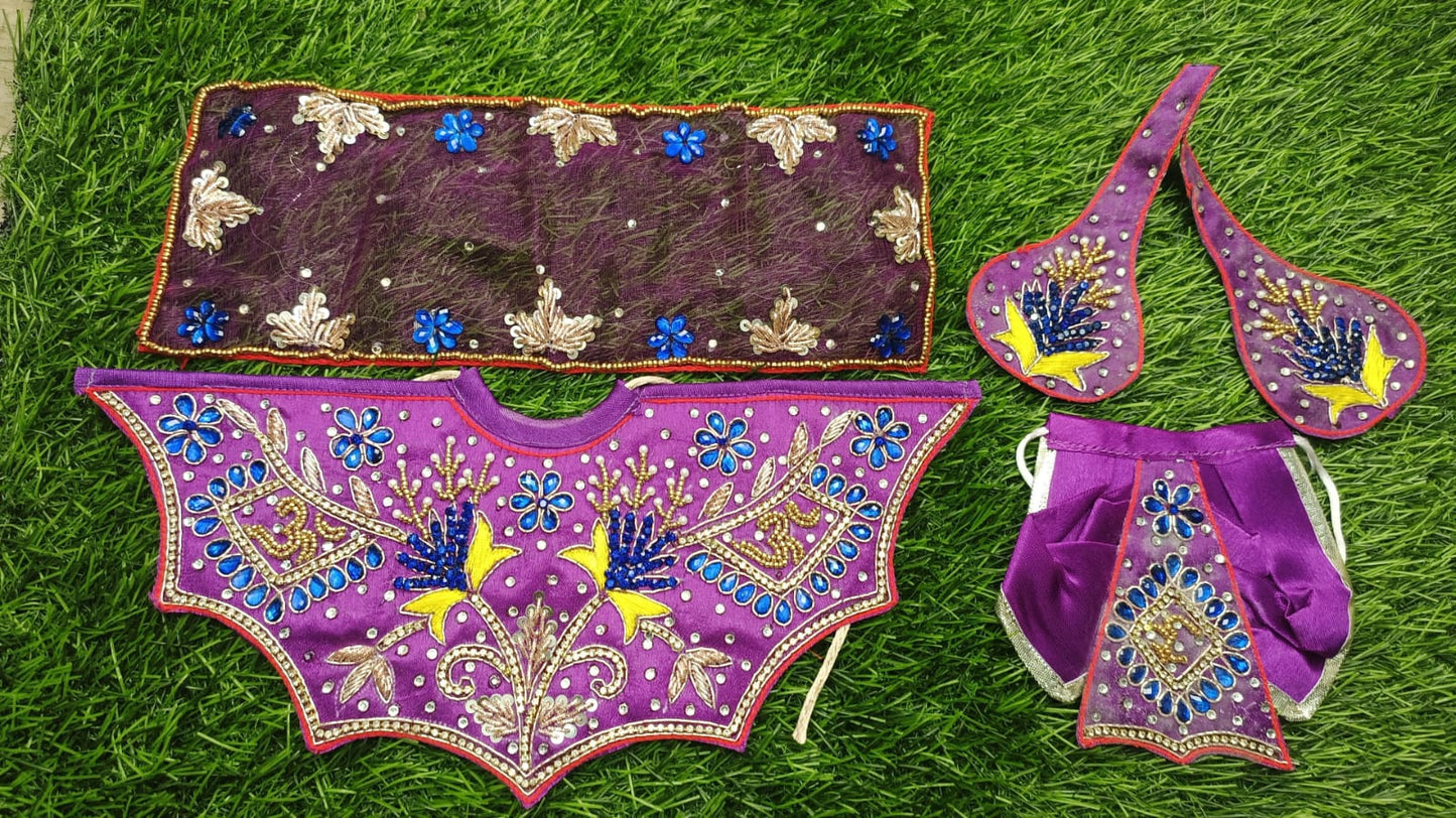 Radha krishna boutique designer heavy 6 piece Poshak size 4 5 9 12 size 5 inch price