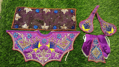 Radha krishna boutique designer heavy 6 piece Poshak size 4 5 9 12 size 5 inch price