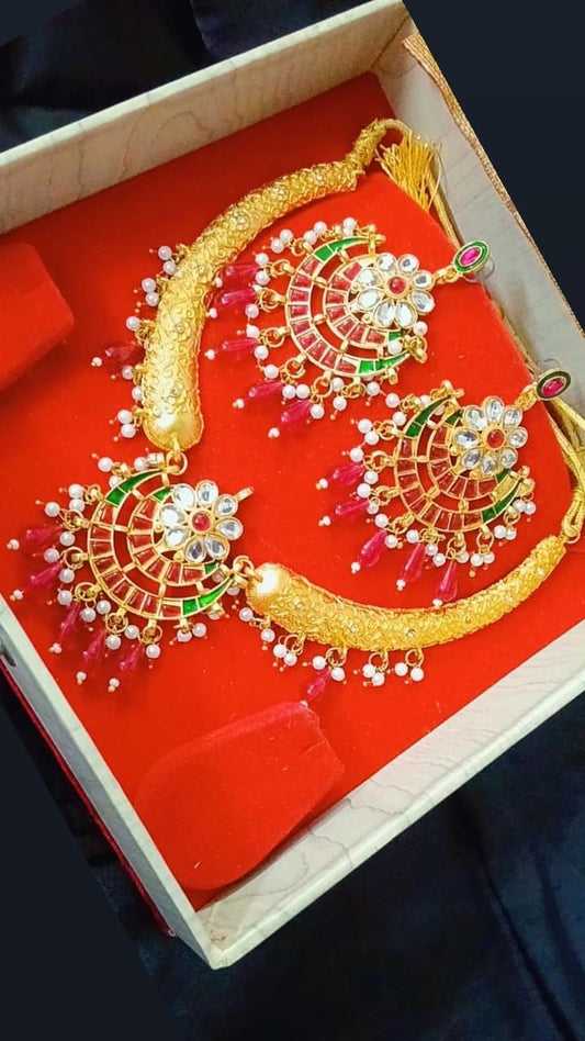 Elegant Partywear Traditional jewelry Nack lace + Earring set