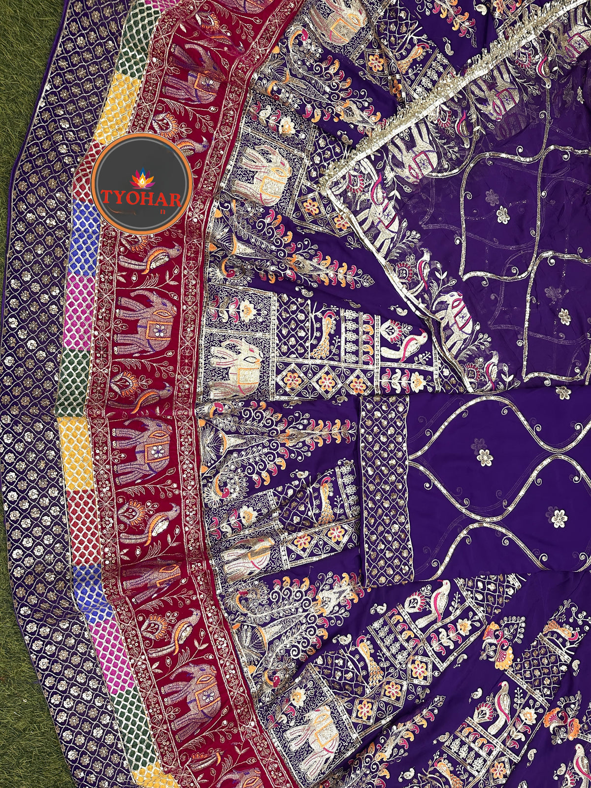Boutique Designer 4 Meter Ghera Royal Poshak – A Timeless Blend of Tradition and Elegance/ CODE:SHR