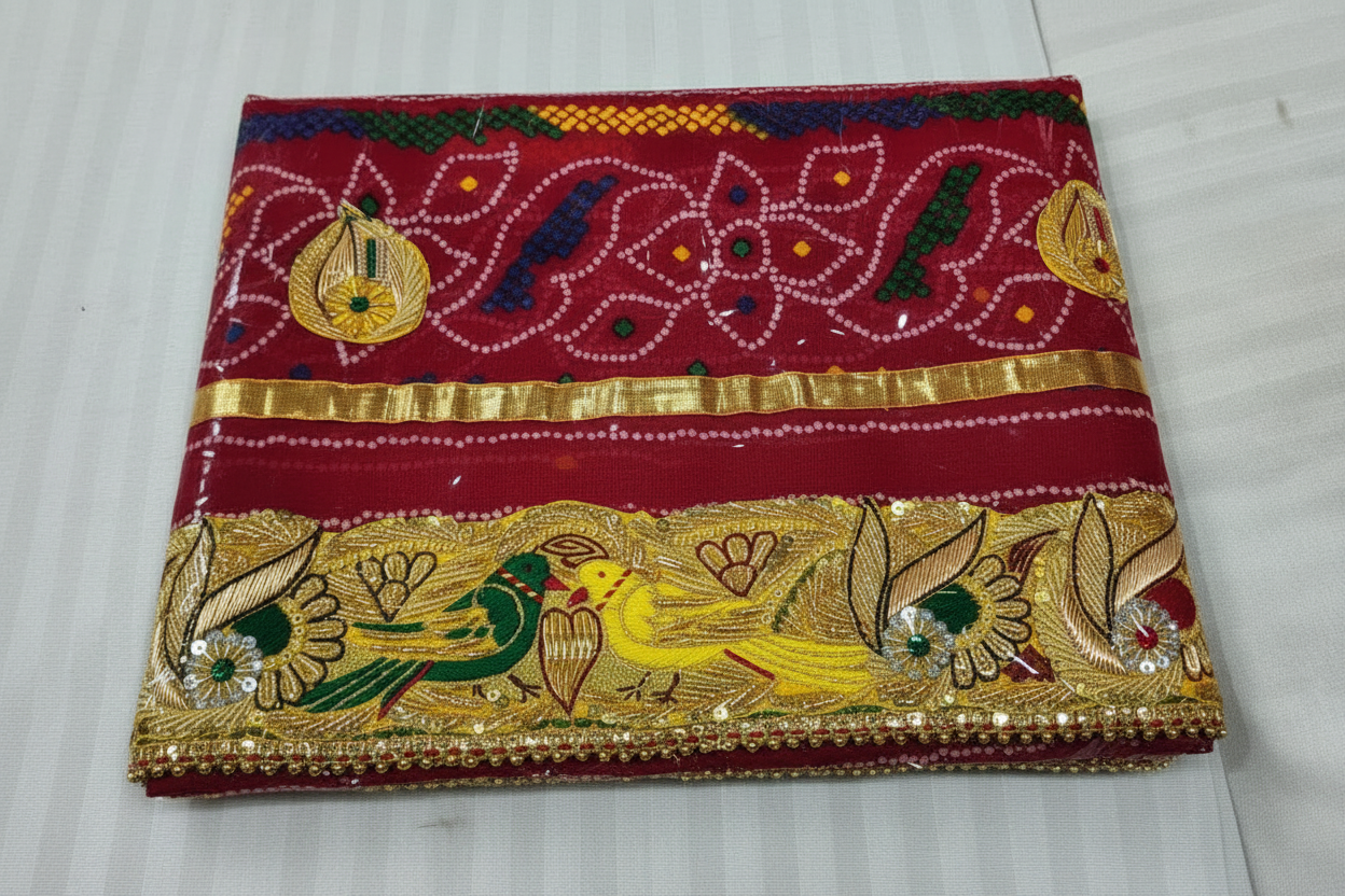 Elegant Kolkata Zardozi Chunri Odhna Marwadi Heritage Collection | Georgette Wedding Dupatta