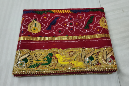 Elegant Kolkata Zardozi Chunri Odhna Marwadi Heritage Collection | Georgette Wedding Dupatta