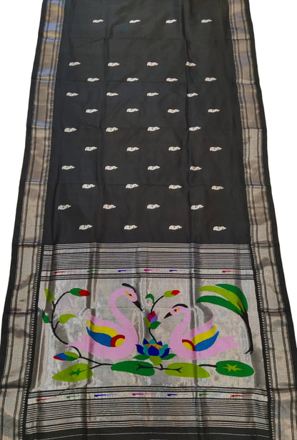 Handloom Golden & Silver Jari Yeola  Paithani – Pure Silk saree