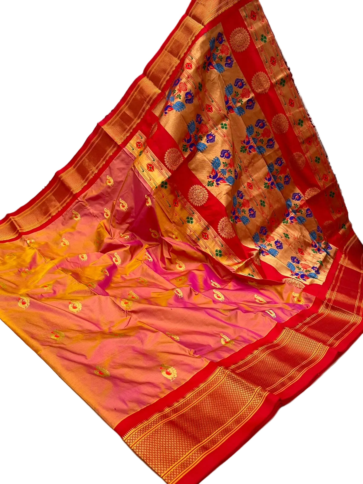 Exquisite Paithani Handwoven Pure Silk Saree – Certified Authentic Silk