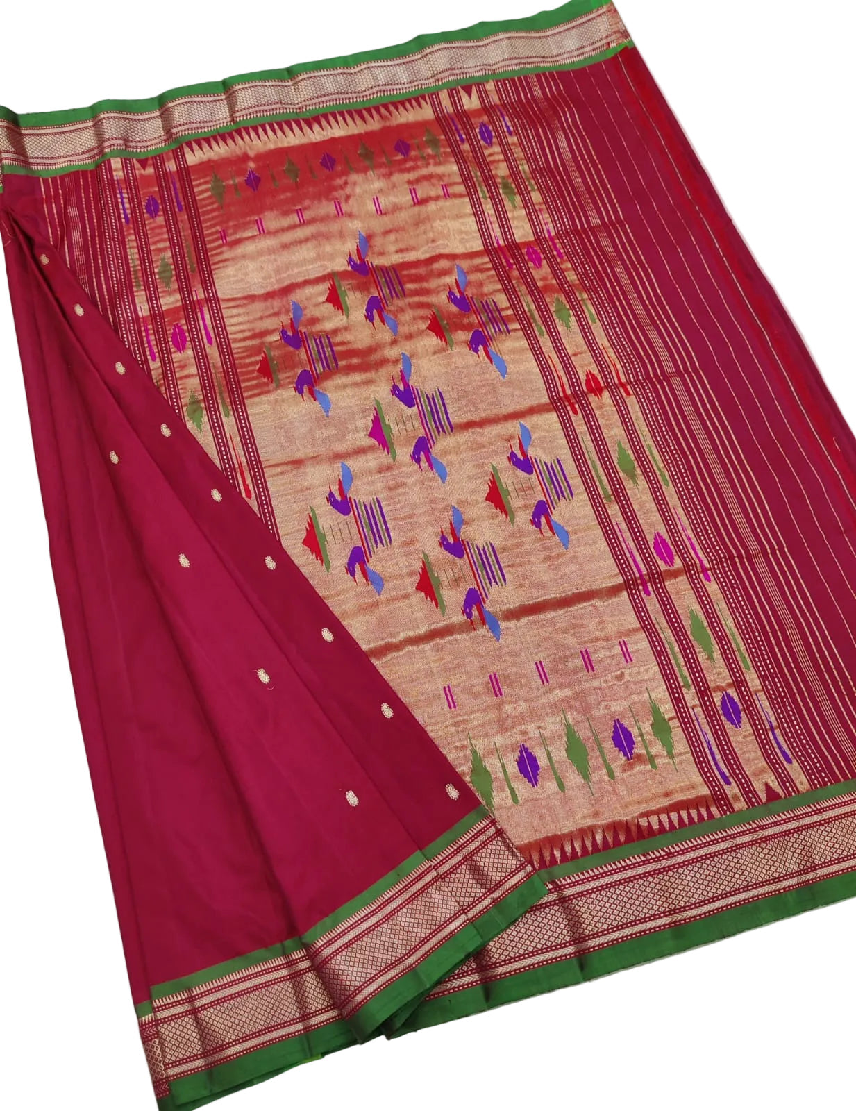 Handloom Pure Silk Yeola Paithani Saree | Traditional Silk Mark Certified Paithani