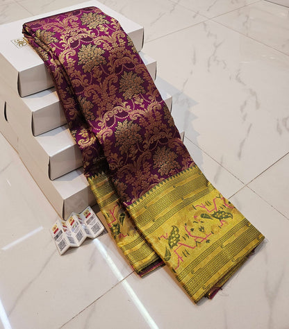 Premium Kanchipuram Pure Silk Bridal Saree – Handloom & Silk Mark Certified