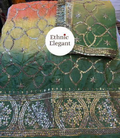 Royal Natural Crepe / Upada Silk Thakurji Pure Odhna Poshak with Heavy Gotapati Handwork