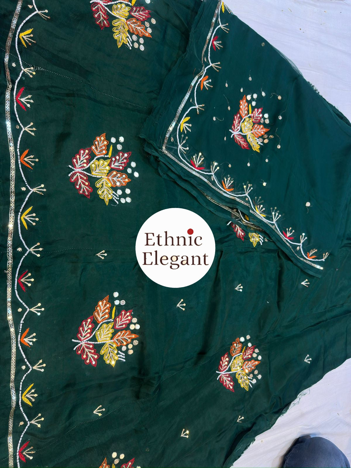 Boutique Upada Fabric Rajputi Poshak Set | Resham & Moti Handwork | Pure Thakurji Odhna