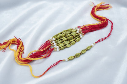 Elaichi  Detailing Beautiful Handcrafted Kalawa Rakhi pack of 1