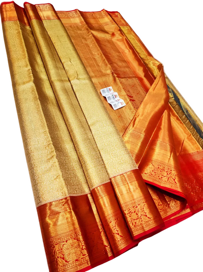 Handloom Floral Kanjipuram Pure Pattu Silk Saree – Bridal Silk Mark Certified