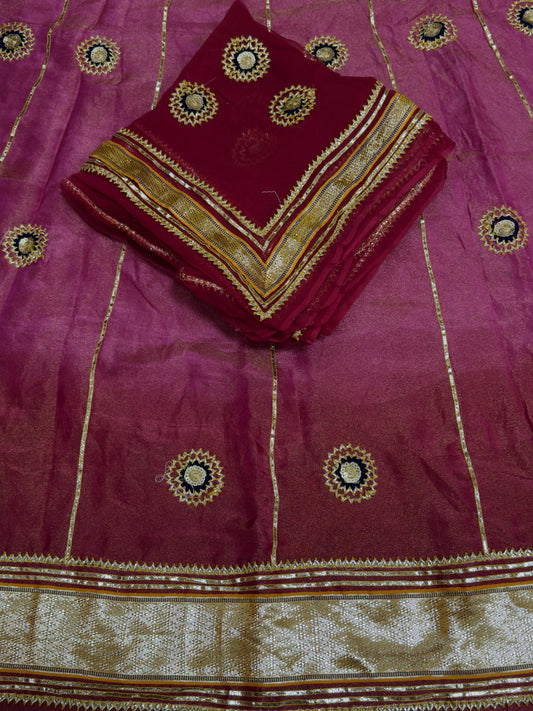 Tissue fabric pyor odhni Partywear Rajputi poshak