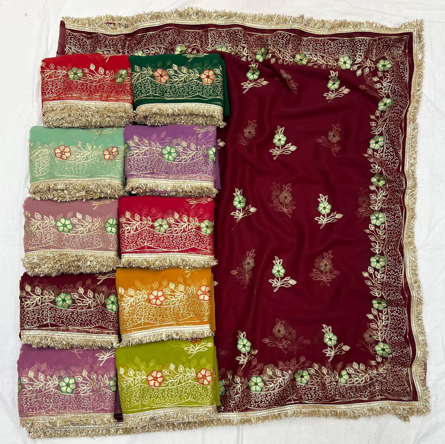 Thakurji Georgette Saree with Kasab Work | Rajwadi Traditional Designer Saree