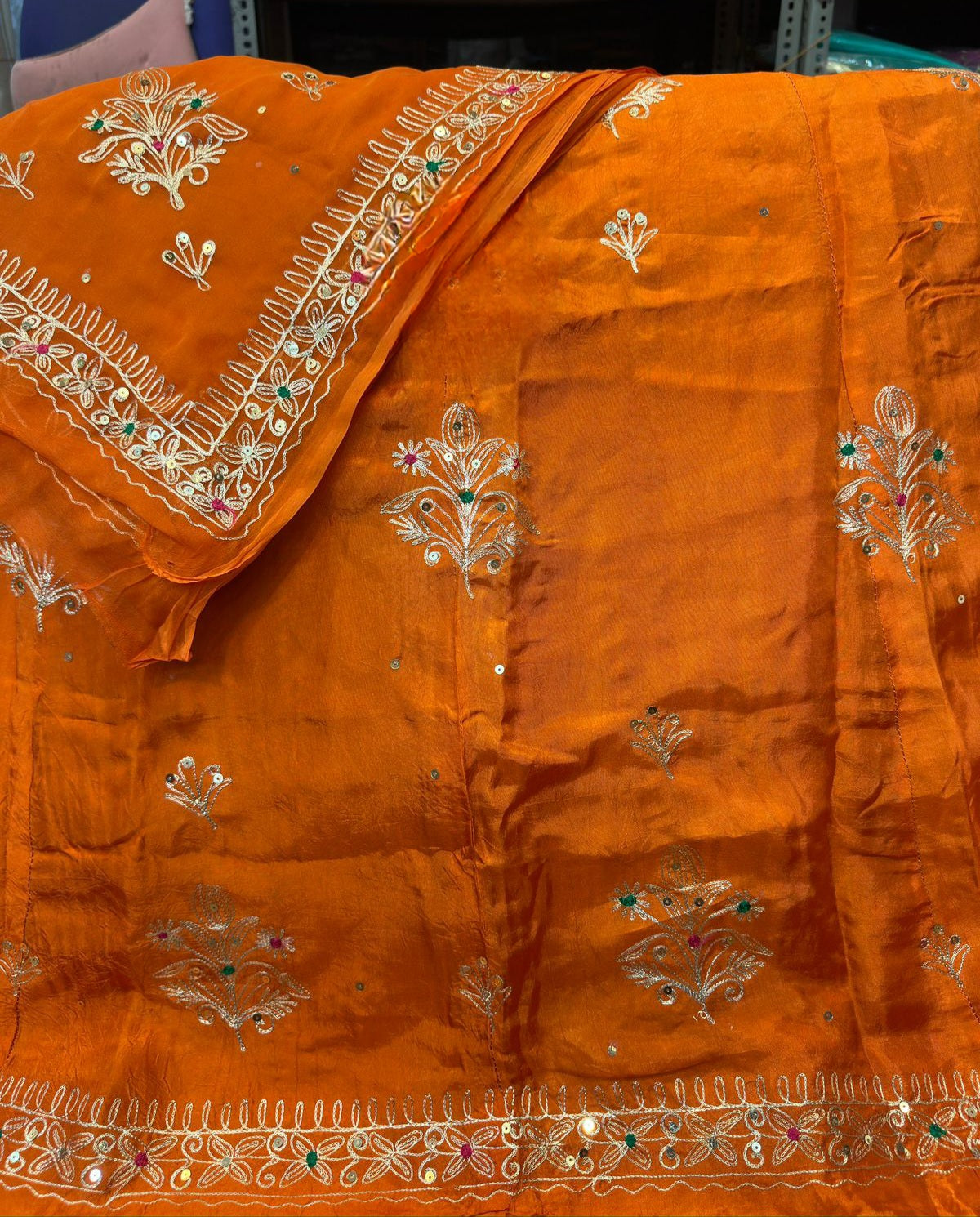 Heavy Upada Fabric Thakurji Poshak with Pure Odhna Zari Handwork