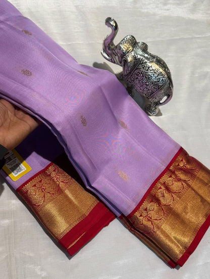 Mauve Rani Pink Kanjivaram Pure Silk Saree with Golden Work | Silk Mark Certified Bridal Saree