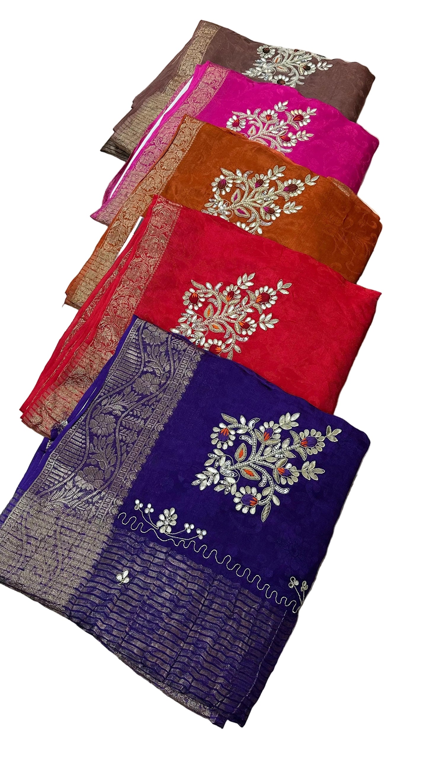 Pure Chinon Jacquard Saree with Zari Hand Work | Fancy Designer Festive Saree for Women