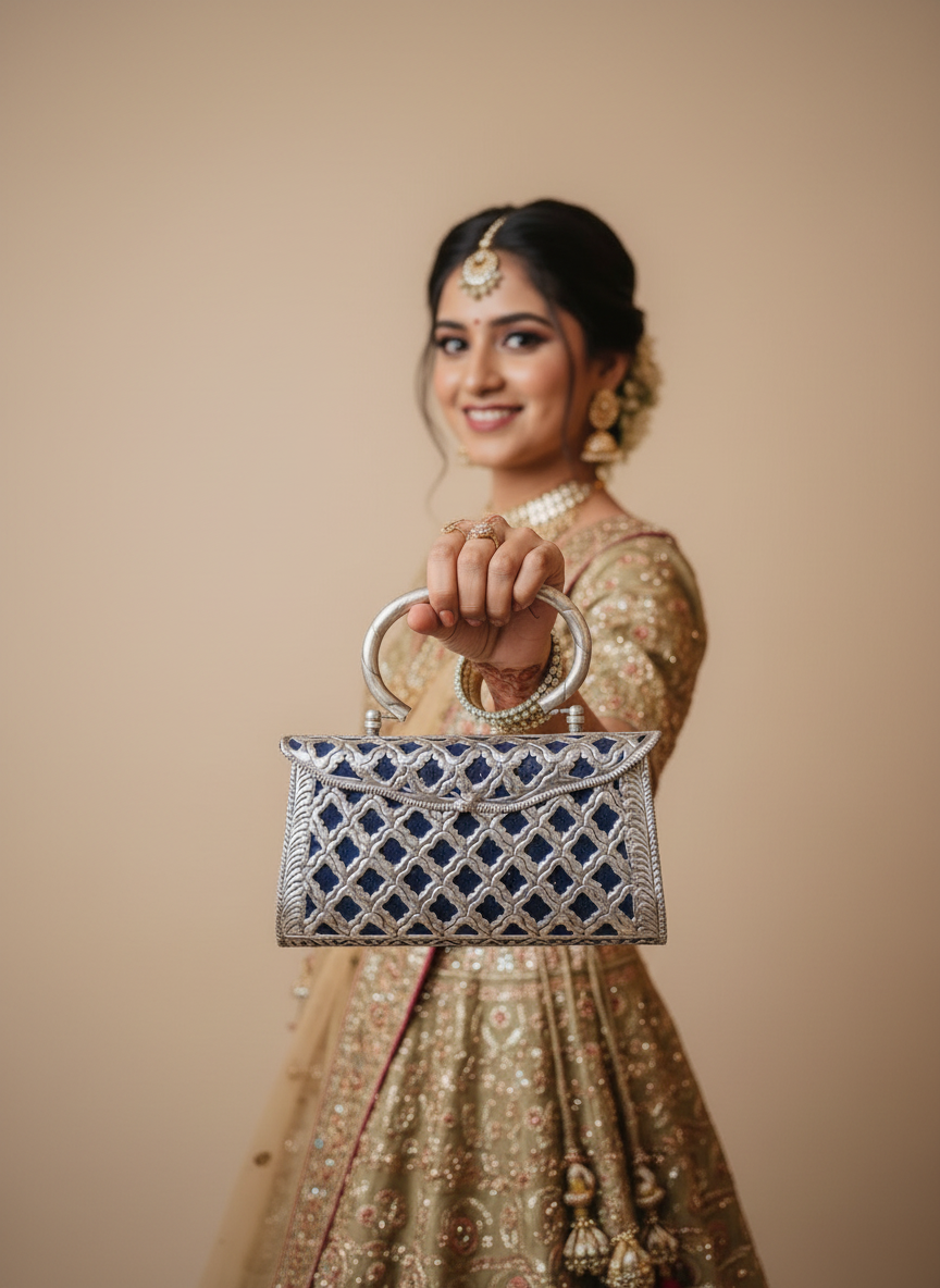 Antique Colorful Handmade Metal Clutch