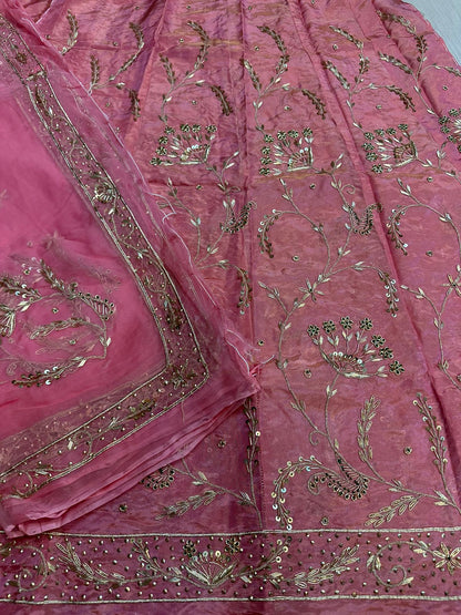 Heavy Tissue Thakurji Poshak – Pure Odhna with Jardozi Dabka Handwork
