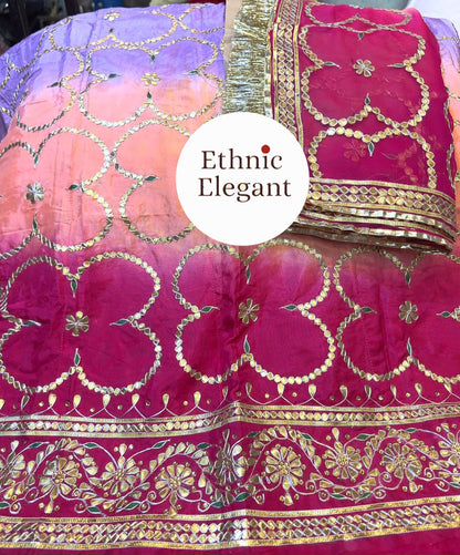Royal Natural Crepe / Upada Silk Thakurji Pure Odhna Poshak with Heavy Gotapati Handwork