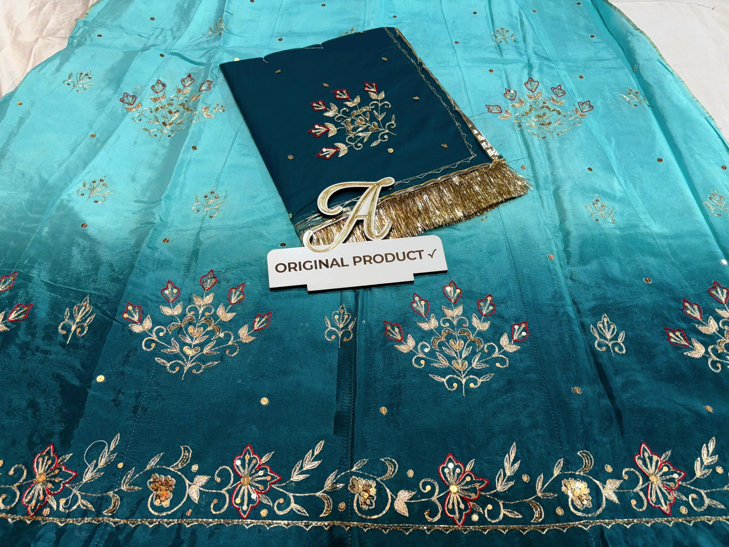 Designer Upada Crepe Boutique Thakurji Poshak with Aari Taari Work & Pure Odhani