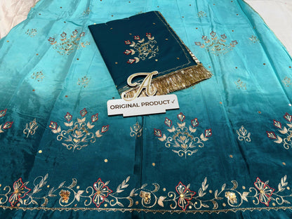 Designer Upada Crepe Boutique Thakurji Poshak with Aari Taari Work & Pure Odhani