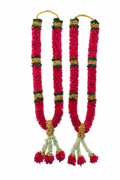 Fresh flower Red Rose Varmala Pair | Traditional Wedding Jaimala for Bride & Groom
