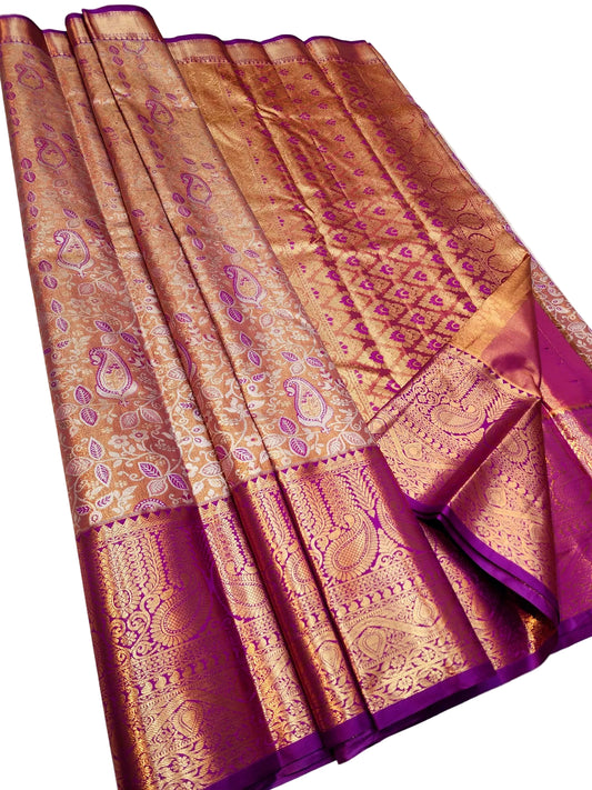Designer Kanjipuram Semi Tissue Saree – Trendy Traditional Look for Festive & Partywear