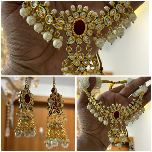 Meenakari chokor & Jhumka set