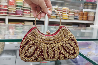 Elegant Metallic Gold Shimmery Party Clutch