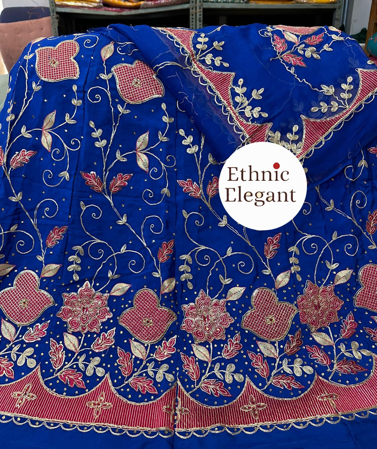 Royal Boutique Natural Silk Patch Work Thakurji Poshak – Premium Handcrafted Edition