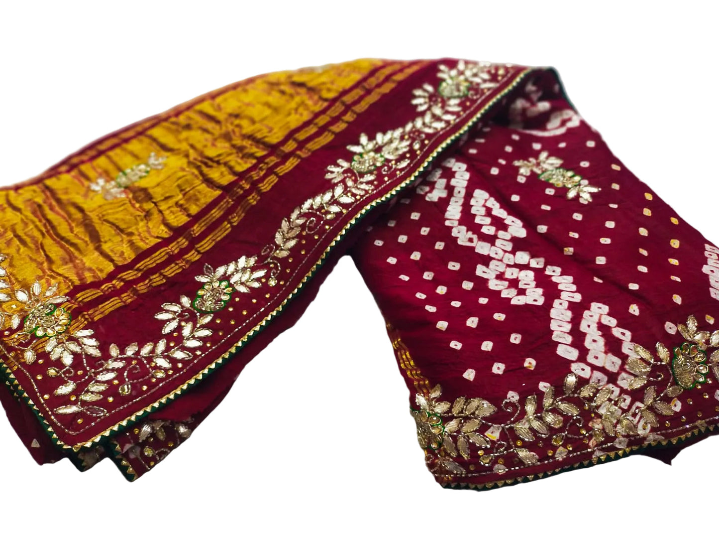Pure Modal Gajji Silk Jaipuri Bandhej Saree – Boutique Handwork Designer Saree