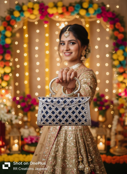 Antique Colorful Handmade Metal Clutch