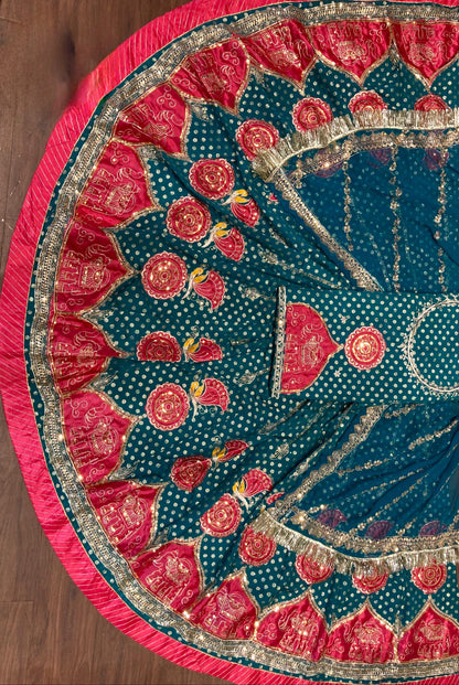 FANCY SOFT Banarsi FABRIC with  Pure Odhani in New Colours Botique SATIN PATCH work beautiful Rajputi poshak