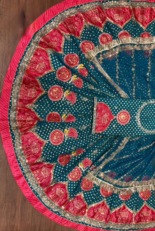 FANCY SOFT Banarsi FABRIC with  Pure Odhani in New Colours Botique SATIN PATCH work beautiful Rajputi poshak