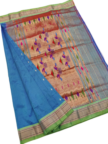 Handloom Pure Silk Yeola Paithani Saree | Traditional Silk Mark Certified Paithani
