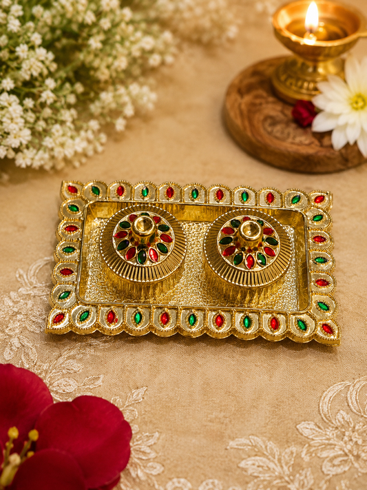Sagun Roli Chawal Tilak platters for gifting/ size 4.5*inch
