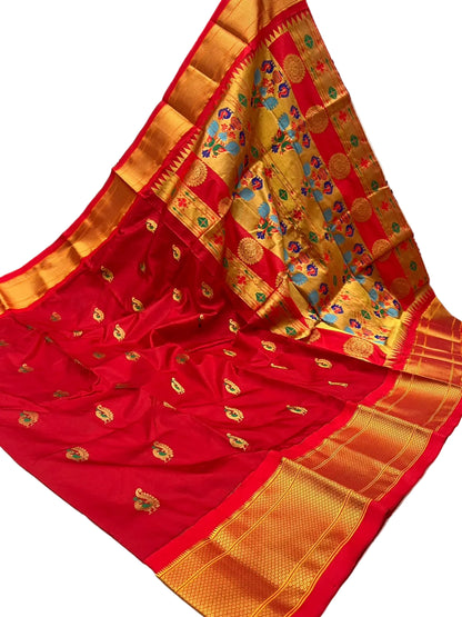 Exquisite Paithani Handwoven Pure Silk Saree – Certified Authentic Silk