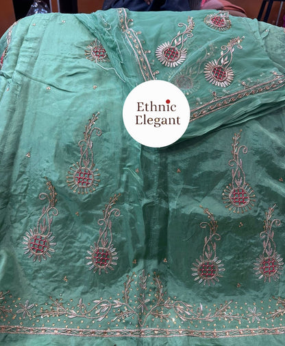 Upada Silk Poshak with Pure Thakurji Odhna | Heavy Dabka & Jardoji Handwork