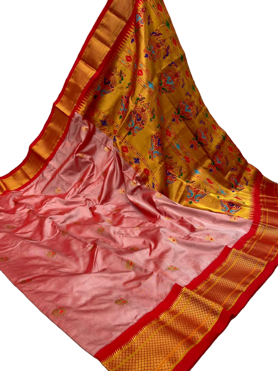 Kadiyal Border Peacock Design Pure Silk Paithani Saree | Wedding & Festive Wear