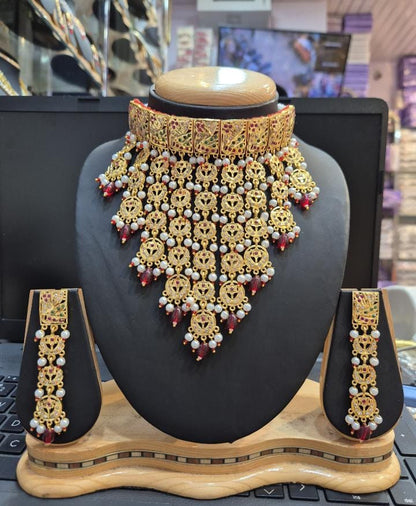 Traditional poshak heavy designer jewelry set
