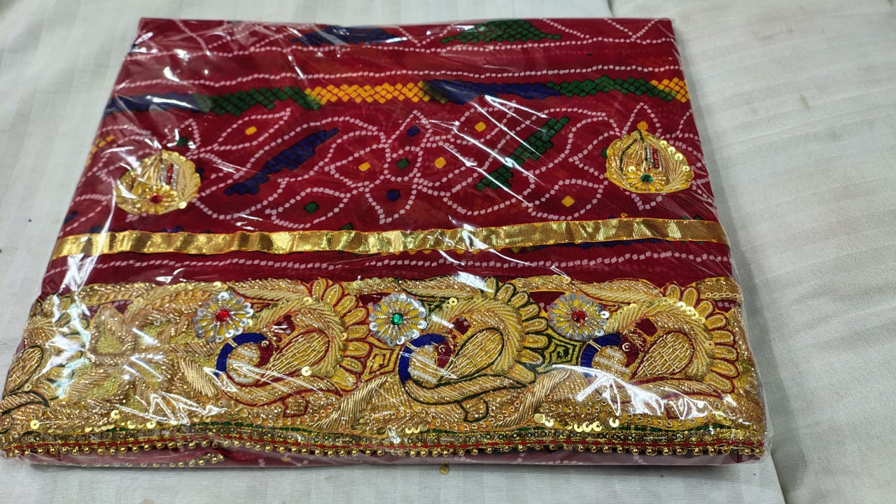 Elegant Kolkata Zardozi Chunri Odhna Marwadi Heritage Collection | Georgette Wedding Dupatta