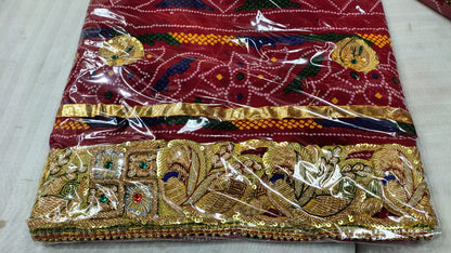 Traditional Kolkata Zardozi Chunri Odhna Marwadi Heritage Collection | Georgette Wedding Dupatta