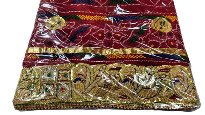 Traditional Kolkata Zardozi Chunri Odhna Marwadi Heritage Collection | Georgette Wedding Dupatta