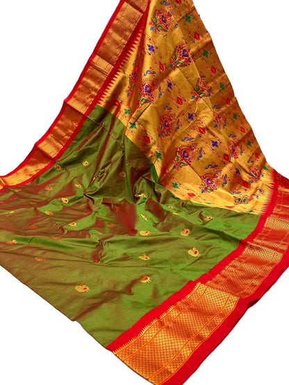 Traditional Pure Silk Paithani with Kadiyal Border