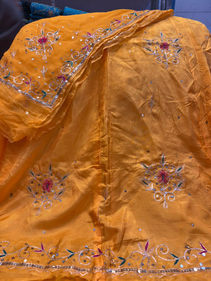 Upada silk fabric pure odhna heavy Kasab zari fancy boutique handwork poshak