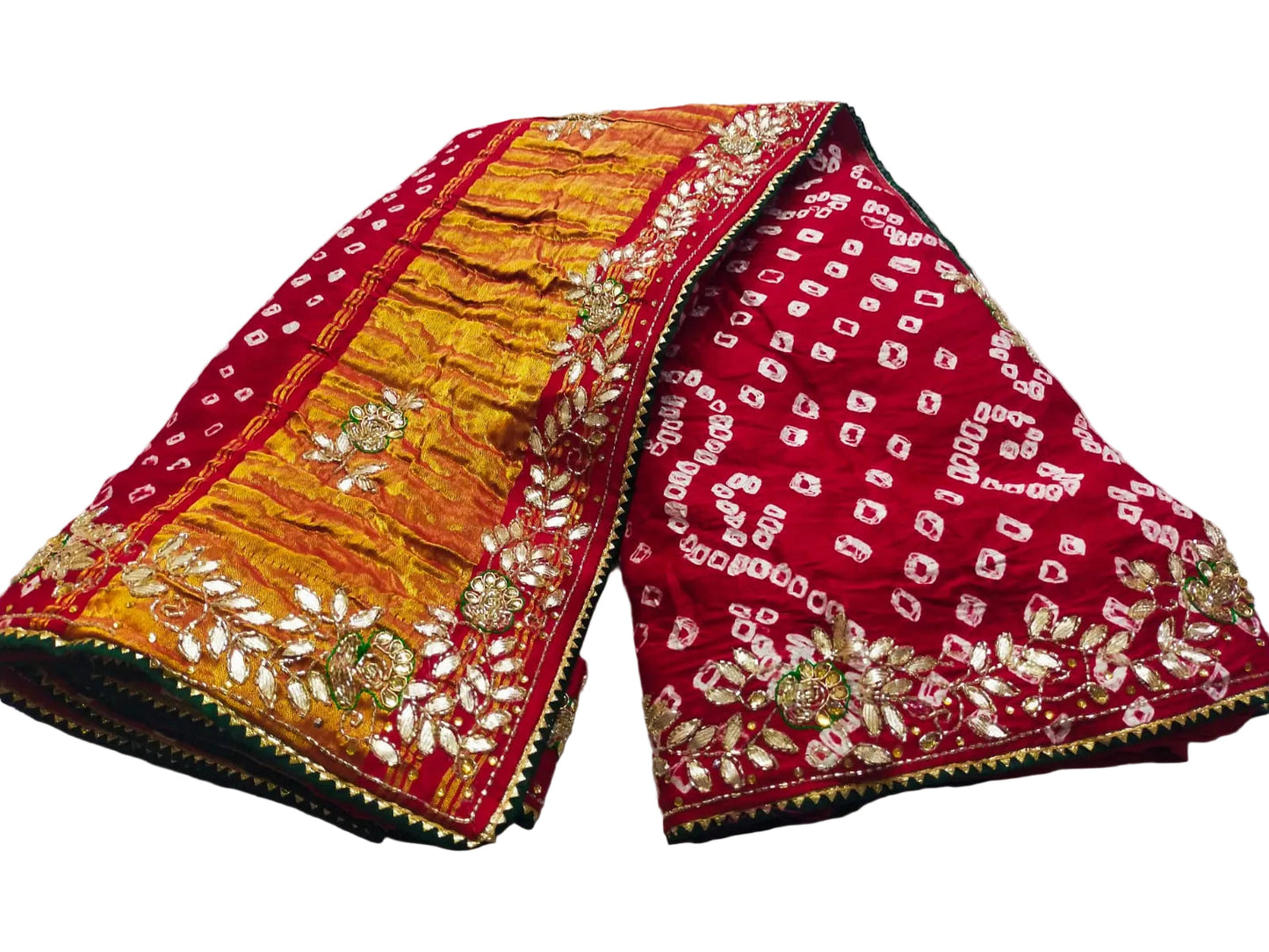 Pure Modal Gajji Silk Jaipuri Bandhej Saree – Boutique Handwork Designer Saree
