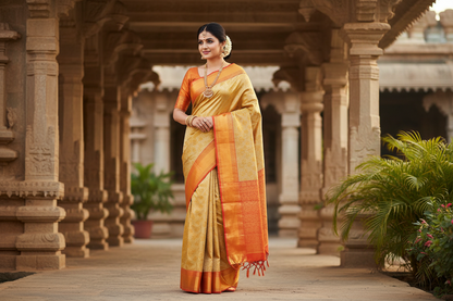 Handloom Floral Kanjipuram Pure Pattu Silk Saree – Bridal Silk Mark Certified