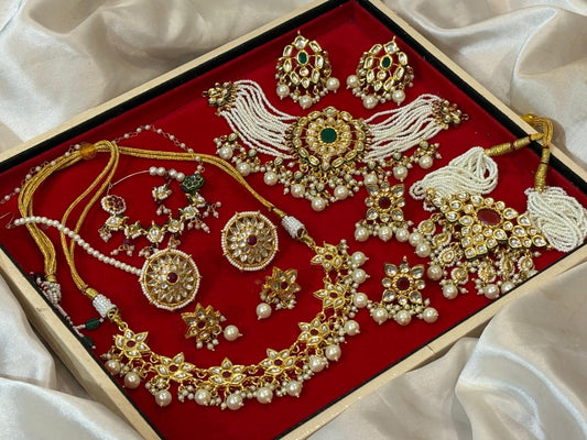 Rajwari look traditional poshak jewelry combo set