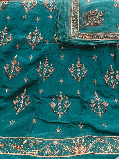 Regal Tissue Silk Thakurji Poshak with Exquisite Jardoji Dabka Detailing