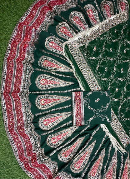 Royal Designer Rajputi Poshak with 4 MTR Full Gher Lehenga